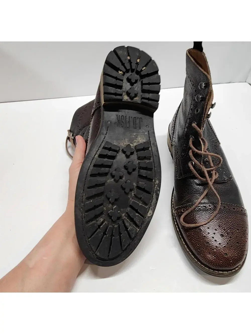 EUC Unique JD Fisk: Forest Cognac mens Boot 12